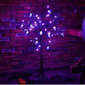 Twinkle Bat Halloween Tree, Halloween Decoration Black Spooky Tree 4ft or 6ft
